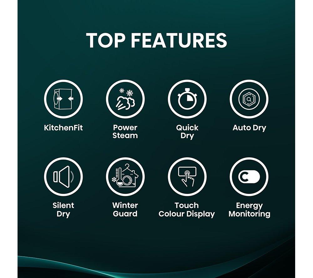 HISENSE 5i Series DH5I904BBBC WiFi-enabled 9 kg Heat Pump Tumble Dryer - Black image number 6 of 32