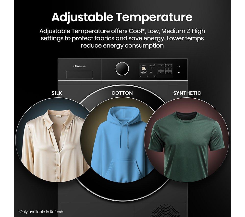 HISENSE 5i Series DH5I904BBBC WiFi-enabled 9 kg Heat Pump Tumble Dryer - Black image number 22 of 32