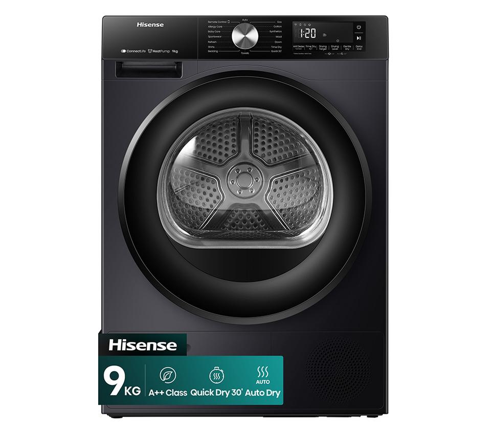 HISENSE 3S Series DH3S902BBCC WiFi-enabled 9 kg Heat Pump Tumble Dryer - Black