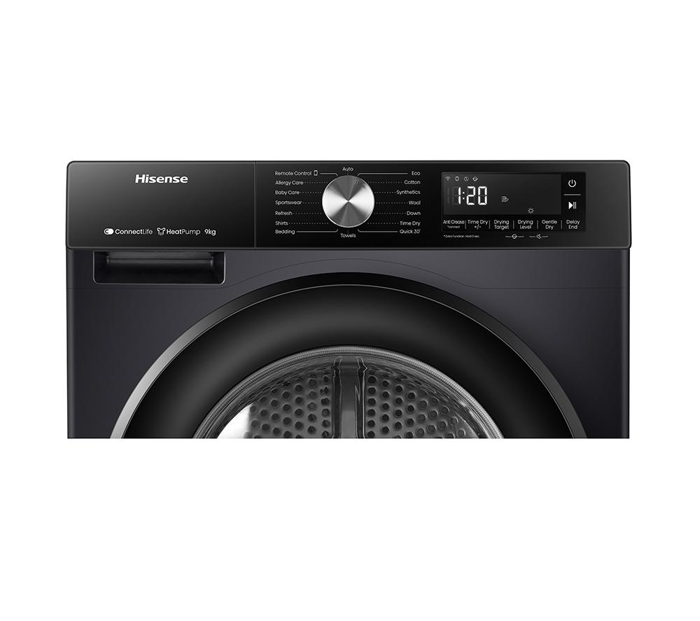 HISENSE 3S Series DH3S902BBCC WiFi-enabled 9 kg Heat Pump Tumble Dryer - Black image number 19 of 22