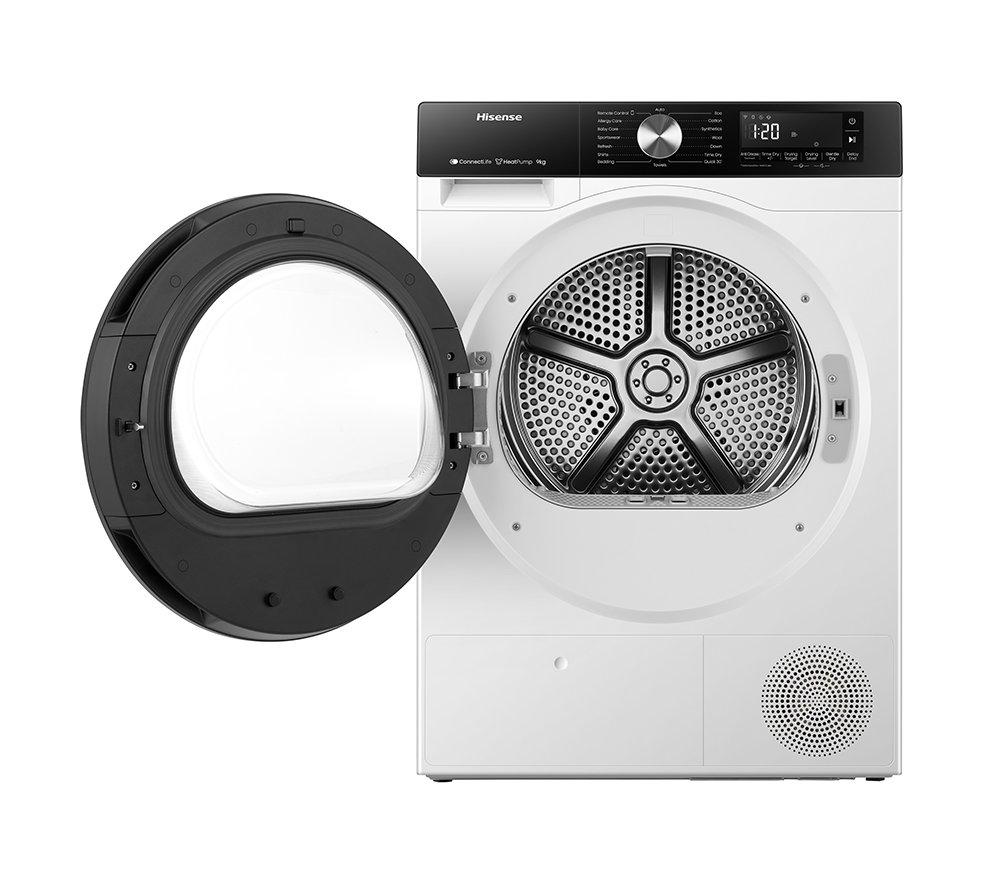 HISENSE 3S Series DH3S902BWCC WiFi-enabled 9 kg Heat Pump Tumble Dryer - White image number 2 of 23