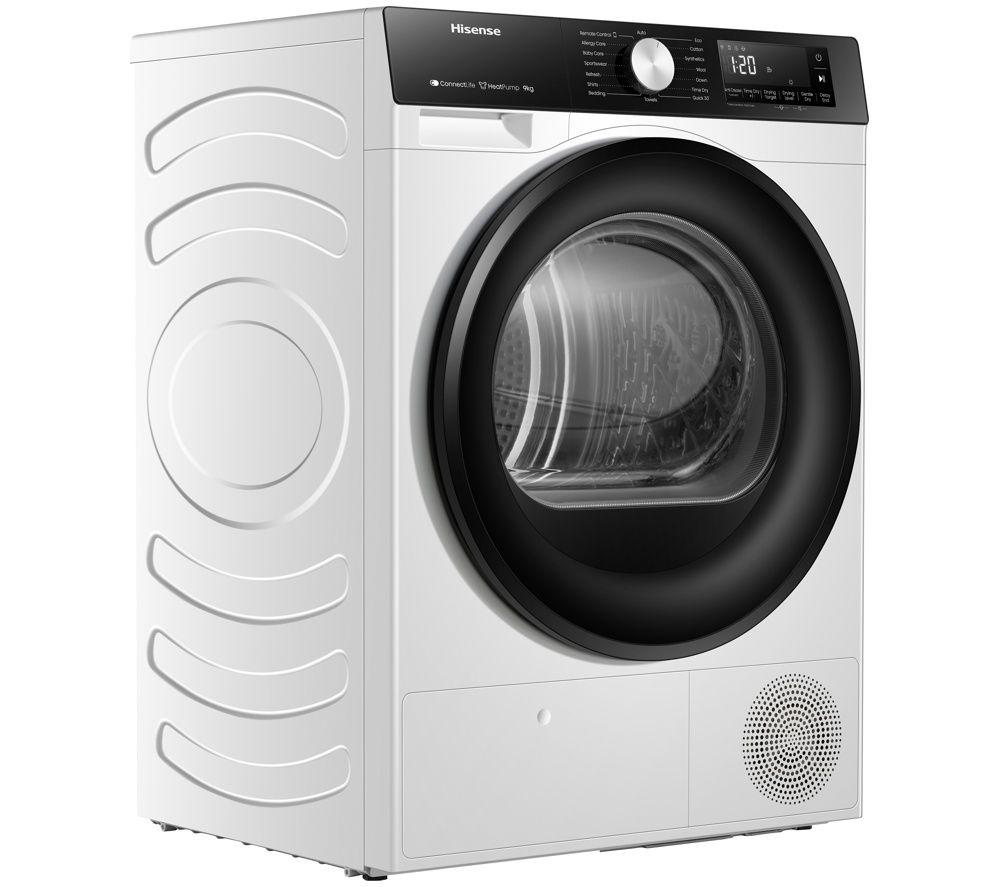 HISENSE 3S Series DH3S902BWCC WiFi-enabled 9 kg Heat Pump Tumble Dryer - White image number 4 of 5
