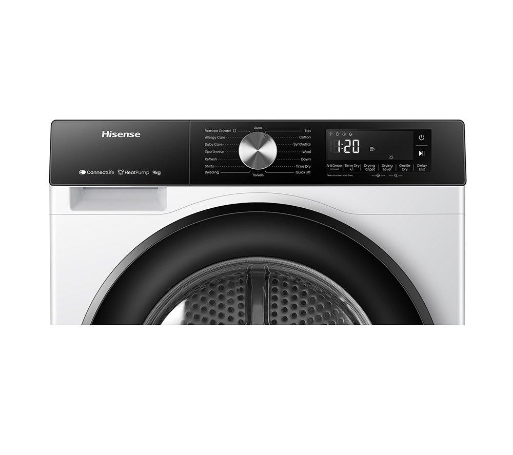 HISENSE 3S Series DH3S902BWCC WiFi-enabled 9 kg Heat Pump Tumble Dryer - White image number 20 of 23