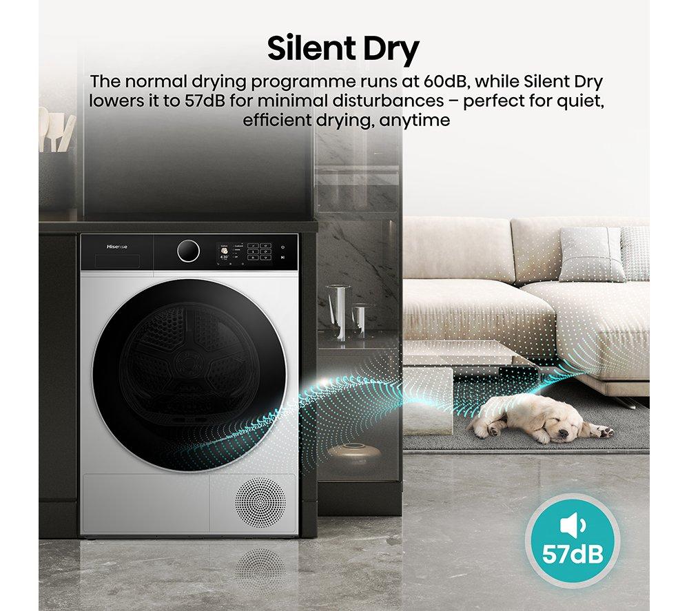 HISENSE KitchenFit 5i Series DH5I904BWBC WiFi-enabled 9 kg Heat Pump Tumble Dryer - White image number 12 of 32