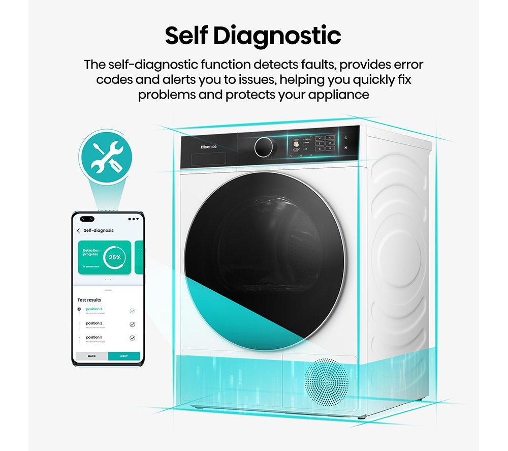 HISENSE KitchenFit 5i Series DH5I904BWBC WiFi-enabled 9 kg Heat Pump Tumble Dryer - White image number 20 of 32