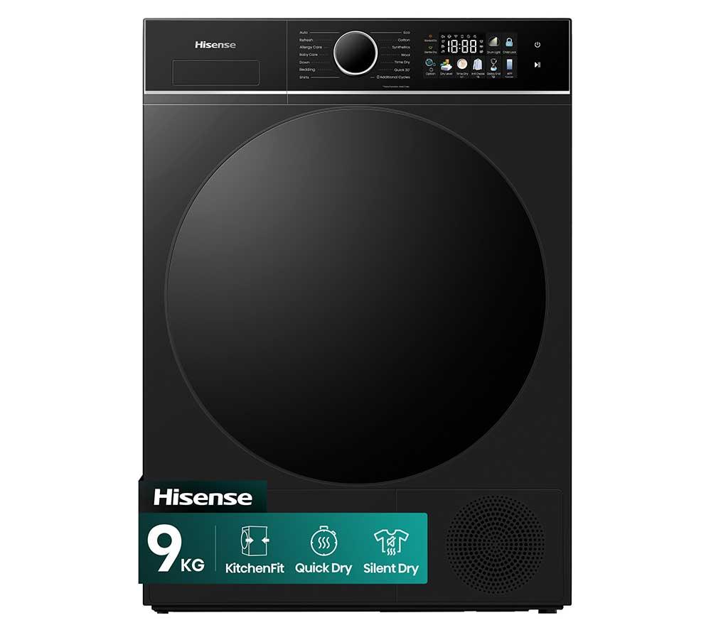 HISENSE 3i Series DH3I904UBDC WiFi-enabled 9 kg Heat Pump Tumble Dryer - Black