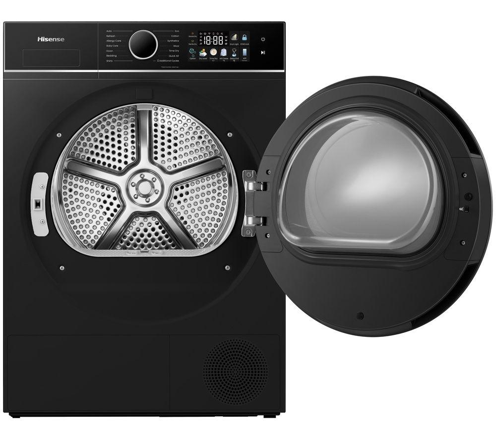 HISENSE 3i Series DH3I904UBDC WiFi-enabled 9 kg Heat Pump Tumble Dryer - Black image number 2 of 6