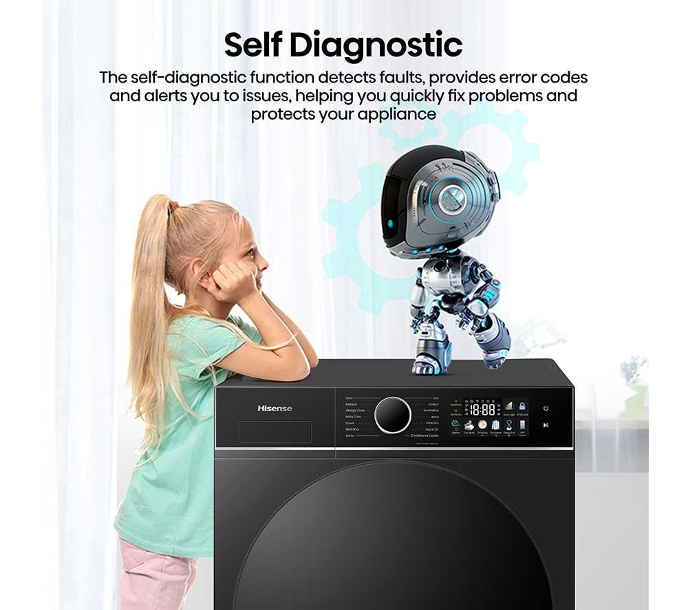 HISENSE 3i Series DH3I904UBDC WiFi-enabled 9 kg Heat Pump Tumble Dryer - Black image number 23 of 28