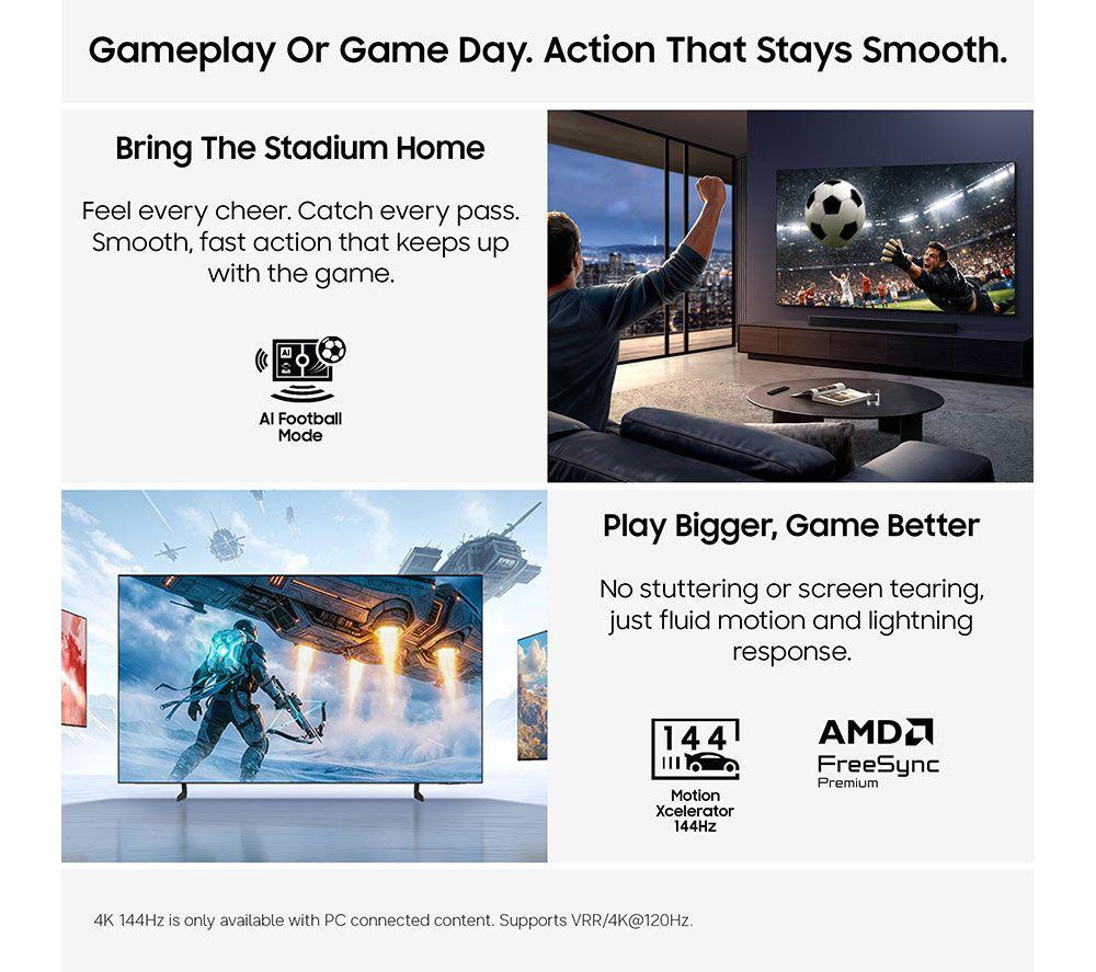 SAMSUNG R85H 85" Micro RGB 4K Smart AI TV 2026 & HW-S60D/XU 5.0 All-in-One Sound Bar Bundle image number 13 of 16