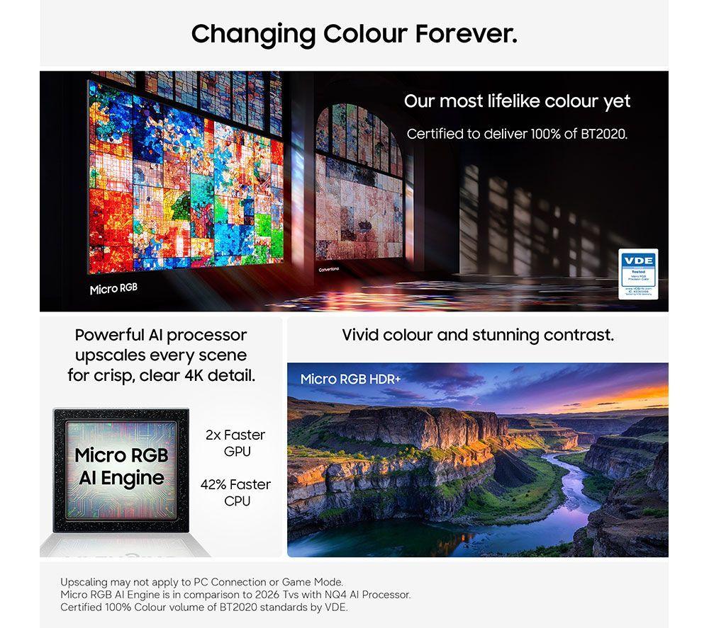 SAMSUNG R85H 85" Micro RGB 4K Smart AI TV 2026 & HW-S60D/XU 5.0 All-in-One Sound Bar Bundle image number 14 of 16