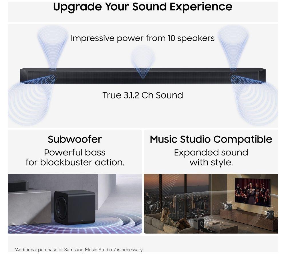 SAMSUNG S95H 77" OLED Glare Free 4K Vision AI Smart TV & HW-Q600H/XU 3.1.2 Wireless Sound Bar Bundle image number 6 of 12