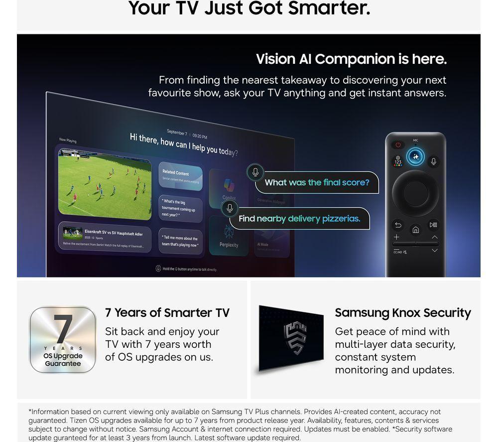 SAMSUNG S99H 83" OLED 4K Vision AI Smart TV 2026 & HW-Q600H/XU 3.1.2 Wireless Sound Bar Bundle image number 14 of 16