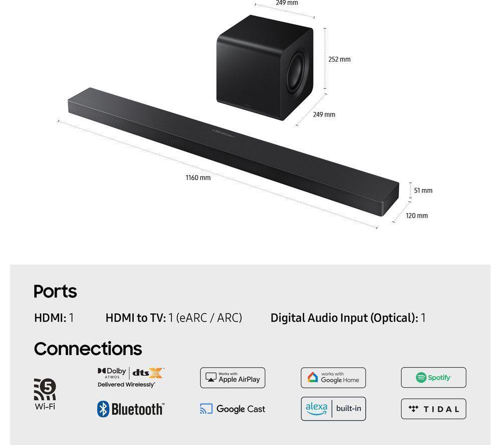 SAMSUNG R95H 85" Micro RGB 4K Smart AI TV 2026 & HW-QS700F/XU 3.1.2 Wireless Sound Bar with Dolby Atmos & DTS Virtual:X Bundle image number 2 of 9