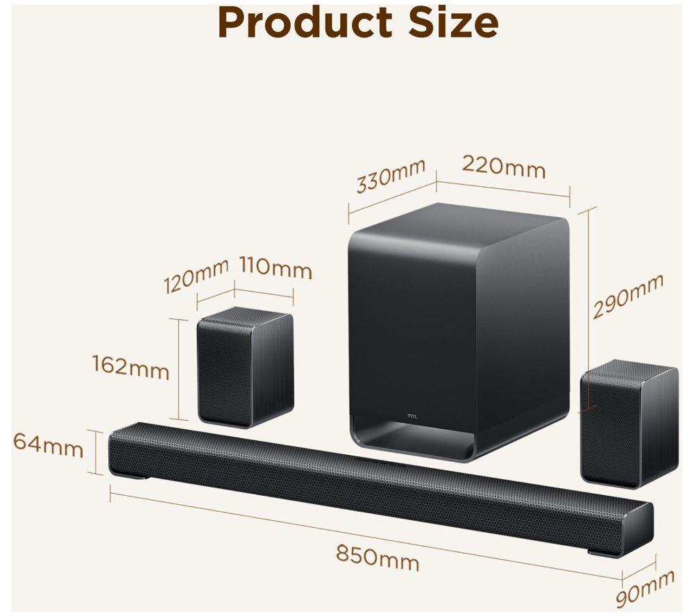 TCL S65K 5.1 Wireless Soundbar with Dolby Atmos & DTS:X image number 2 of 7