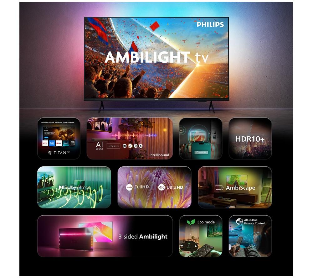 PHILIPS Ambilight 65PUS8001/05 65" Smart 4K Ultra HD HDR LED TV image number 3 of 15