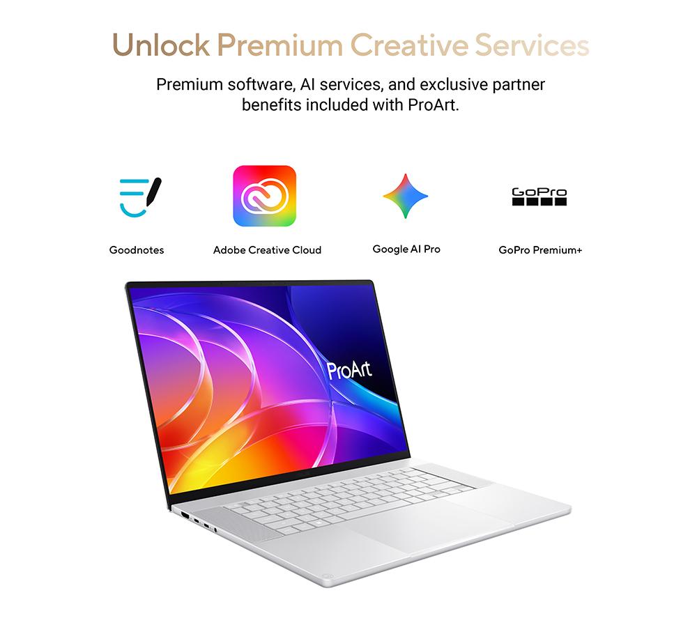 ASUS ProArt P16 OLED 16" Laptop - NVIDIA RTX Spark&trade;, 24 GB RAM, 1 TB SSD, Neo White image number 2 of 10