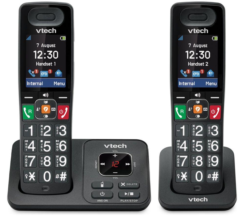 VTECH MS5151 Cordless Phone - Twin Handsets, Black