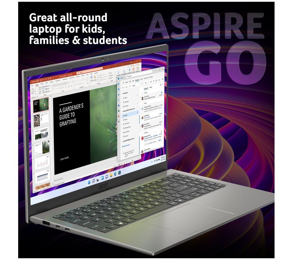 ACER Aspire Go 15 15.6" Laptop - Qualcomm Snapdragon, 128 GB SSD, Grey image number 3 of 6