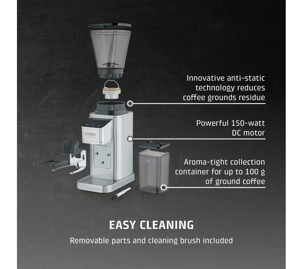 CASO BaristaChef Inox Coffee Grinder - Silver image number 9 of 9