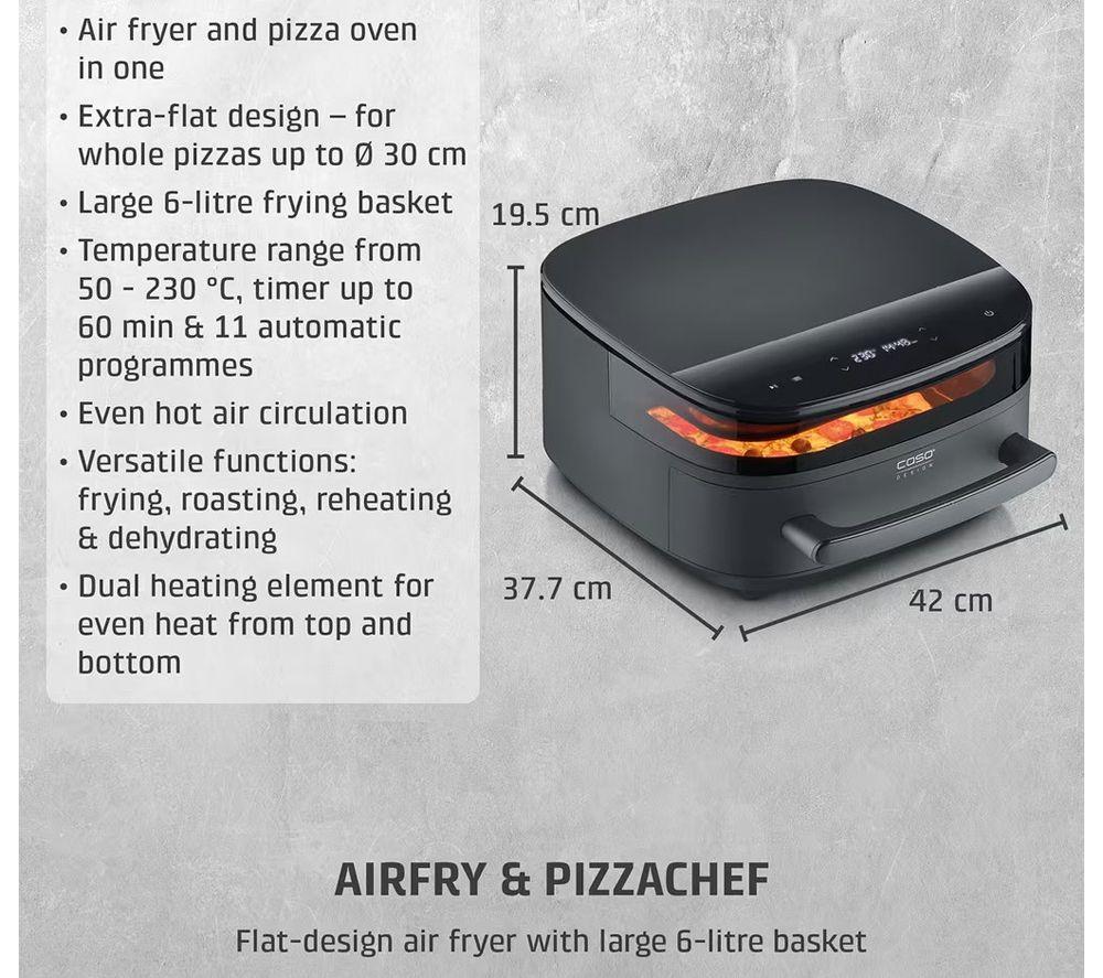 CASO AirFry & PizzaChef Fryer - Black image number 2 of 5