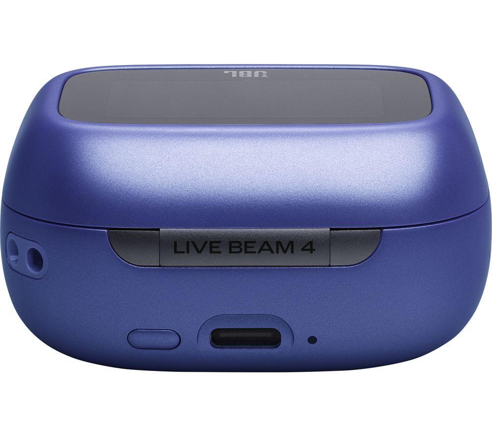 JBL Live Beam 4 Wireless Bluetooth Noise-Cancelling Earbuds - Blue image number 3 of 9