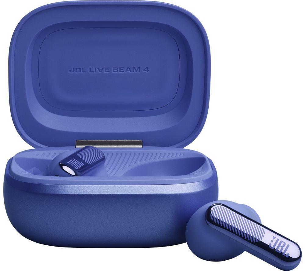 JBL Live Beam 4 Wireless Bluetooth Noise-Cancelling Earbuds - Blue image number 5 of 9