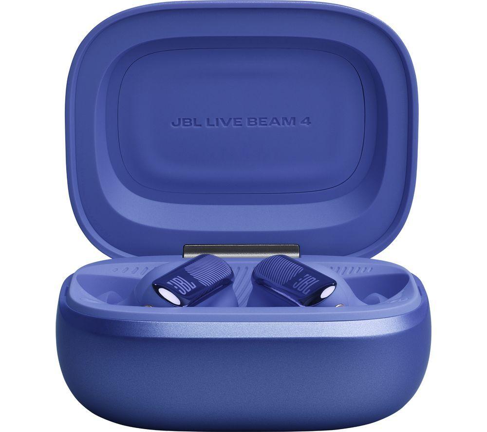 JBL Live Beam 4 Wireless Bluetooth Noise-Cancelling Earbuds - Blue image number 7 of 9