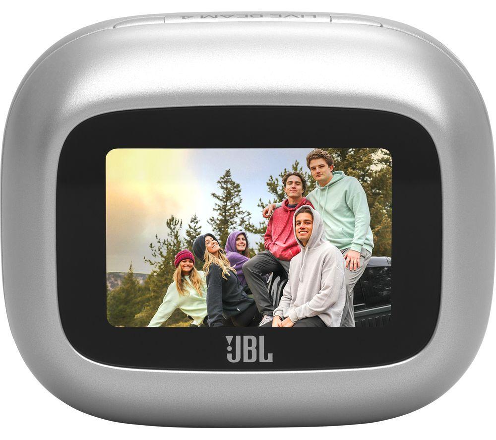 JBL Live Beam 4 Wireless Bluetooth Noise-Cancelling Earbuds - Silver image number 5 of 8
