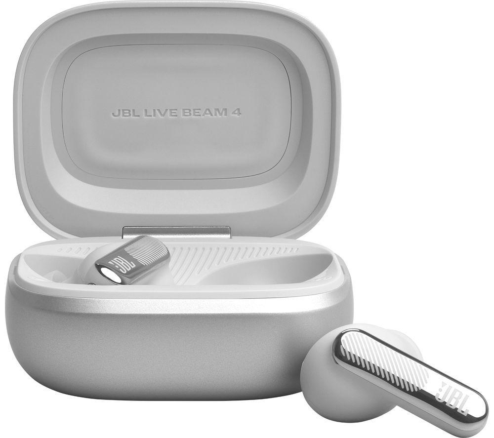 JBL Live Beam 4 Wireless Bluetooth Noise-Cancelling Earbuds - Silver image number 6 of 8