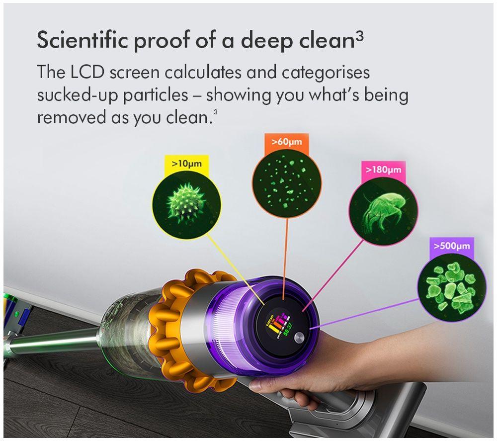 DYSON V15 Detect Absolute Cordless Vacuum Cleaner - Yellow & Nickel image number 4 of 7