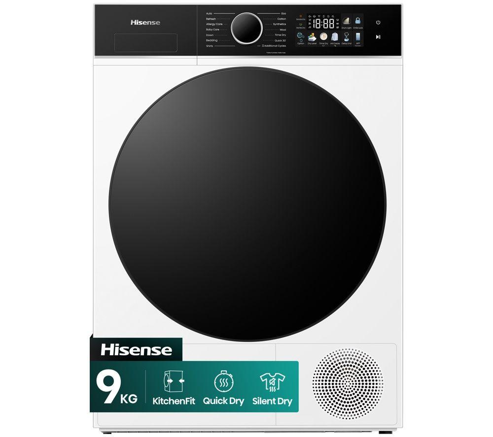 HISENSE 3i Series DH3I902UWDC WiFi-enabled 9 kg Heat Pump Tumble Dryer - White