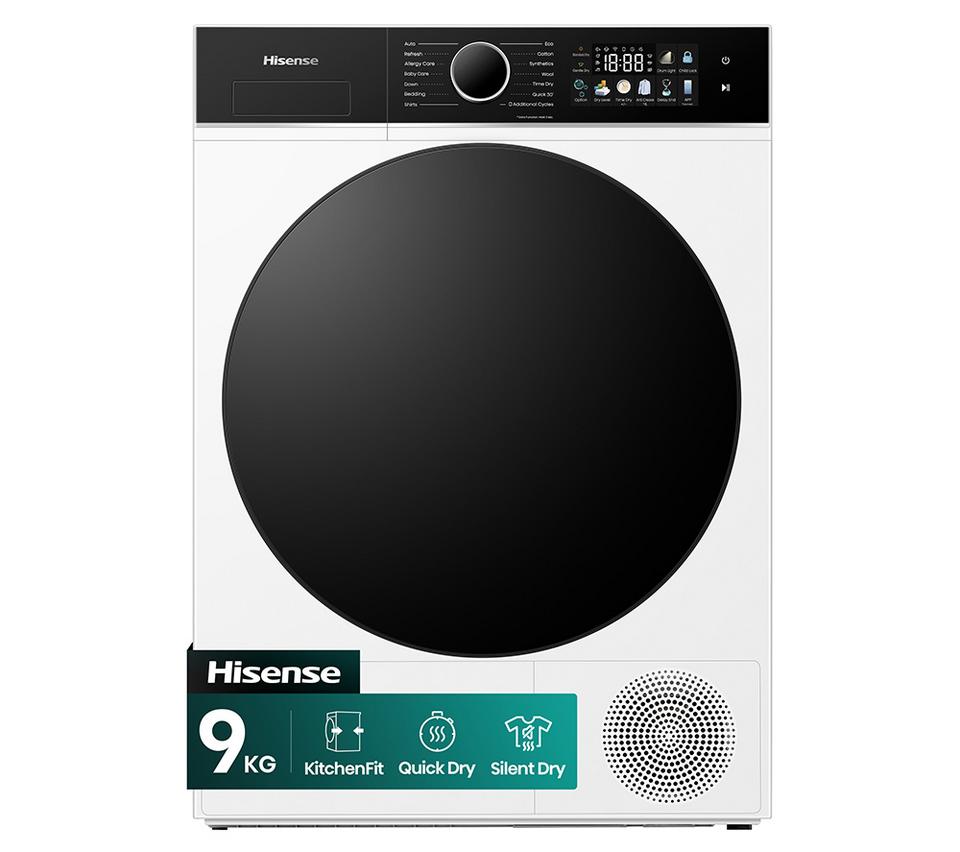 HISENSE 3i Series DH3I902UWDC WiFi-enabled 9 kg Heat Pump Tumble Dryer - White