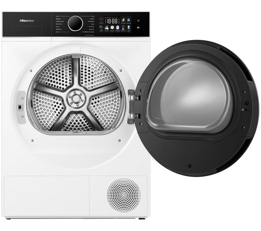 HISENSE 3i Series DH3I902UWDC WiFi-enabled 9 kg Heat Pump Tumble Dryer - White image number 2 of 4