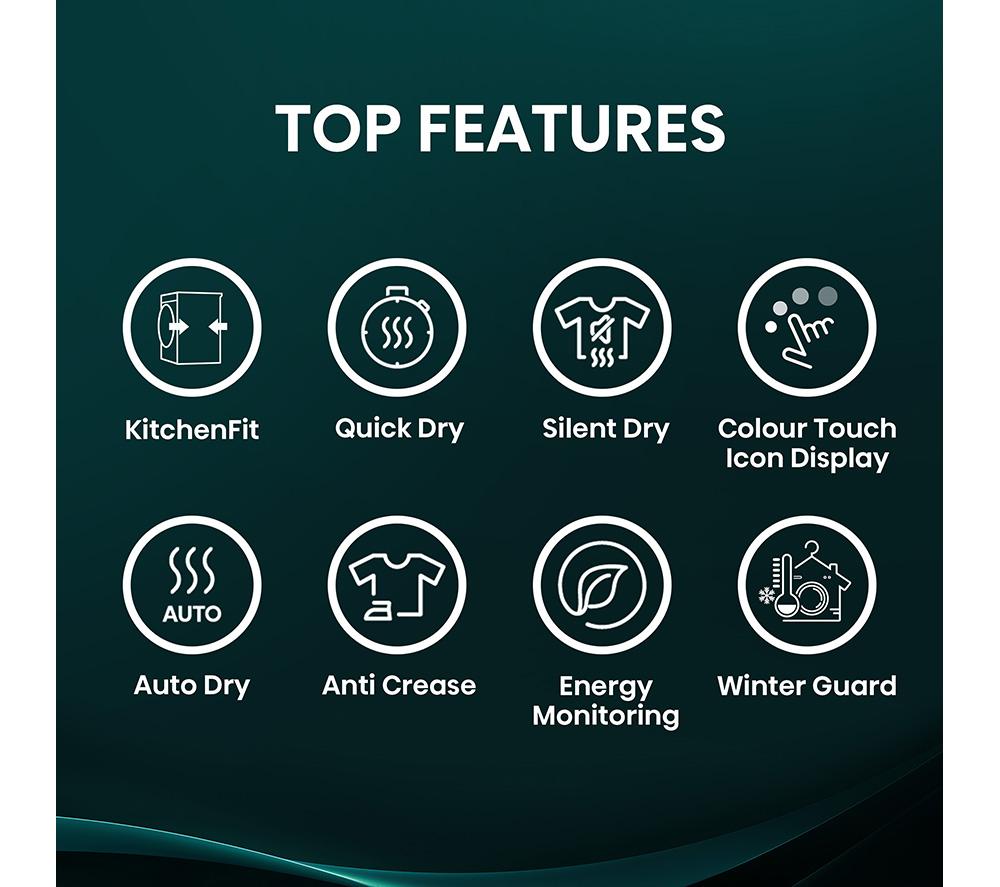HISENSE 3i Series DH3I902UWDC WiFi-enabled 9 kg Heat Pump Tumble Dryer - White image number 5 of 28