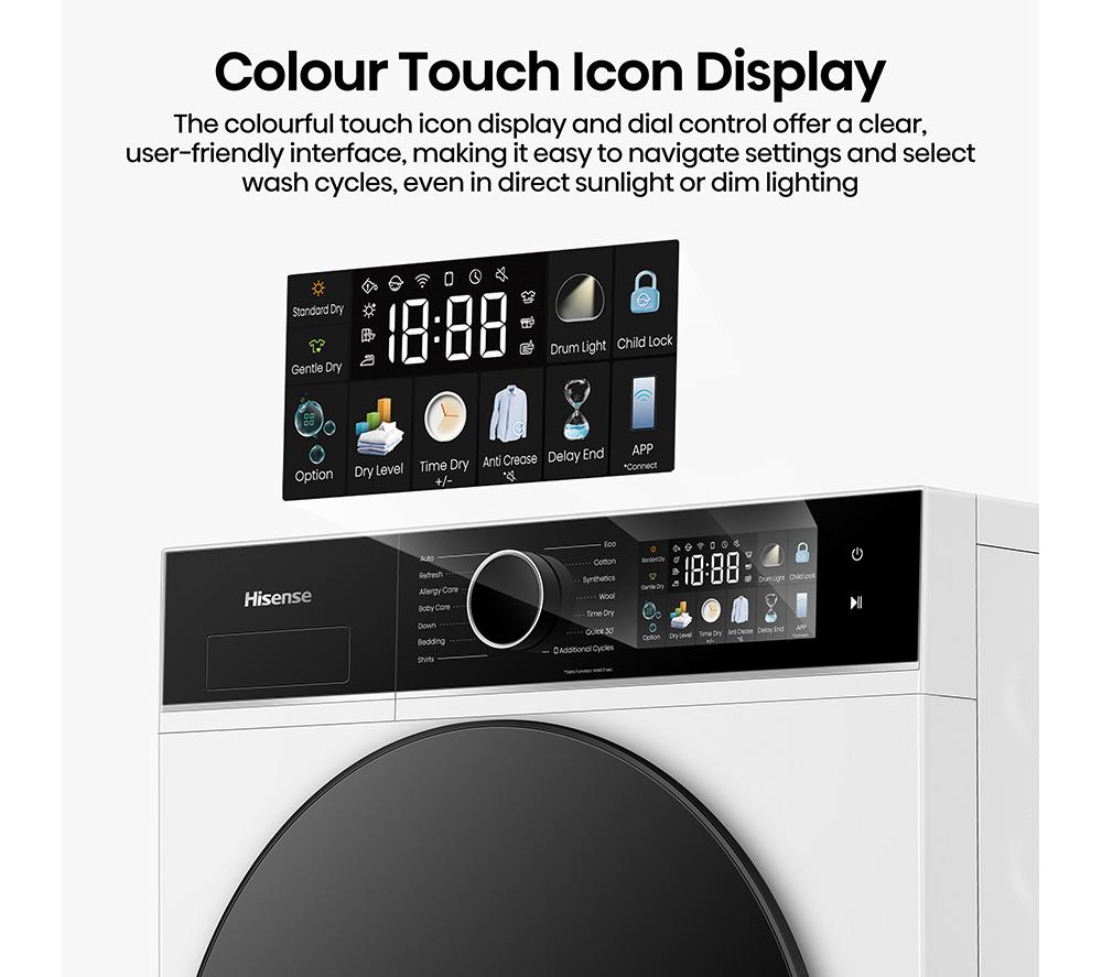 HISENSE 3i Series DH3I902UWDC WiFi-enabled 9 kg Heat Pump Tumble Dryer - White image number 11 of 28