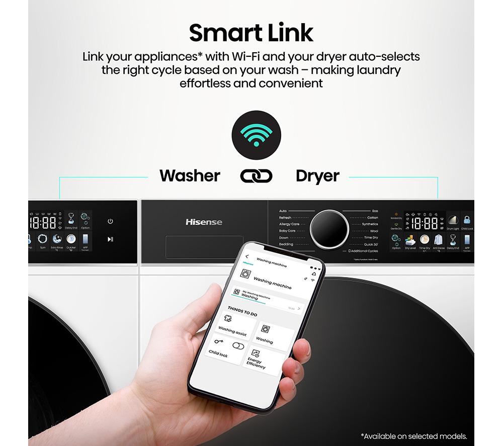HISENSE 3i Series DH3I902UWDC WiFi-enabled 9 kg Heat Pump Tumble Dryer - White image number 18 of 28