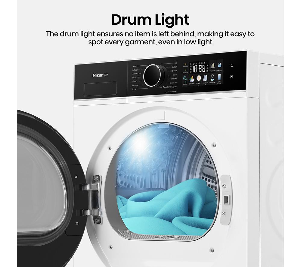 HISENSE 3i Series DH3I902UWDC WiFi-enabled 9 kg Heat Pump Tumble Dryer - White image number 21 of 28