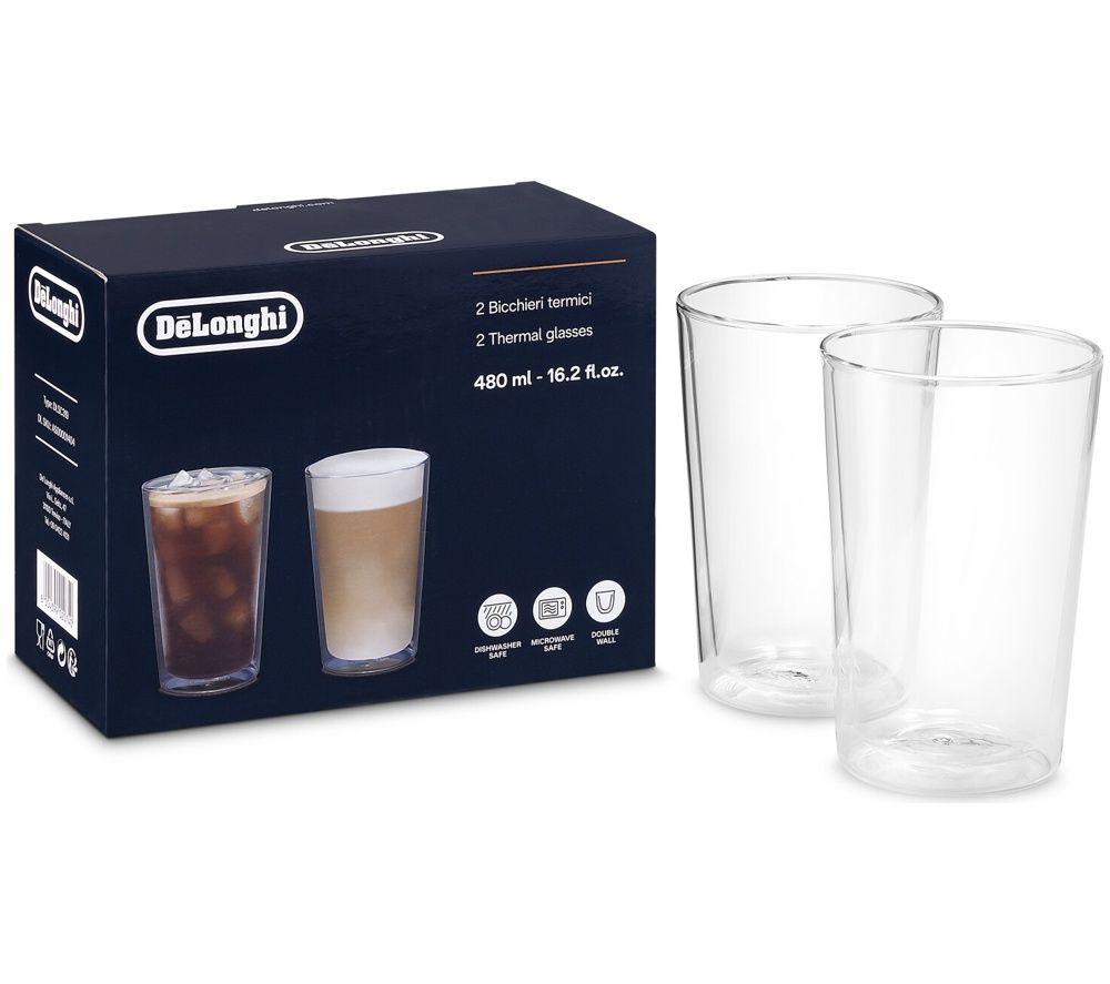 DELONGHI DLSC319 Double Wall Thermal Glasses - 480 ml, Set of 2