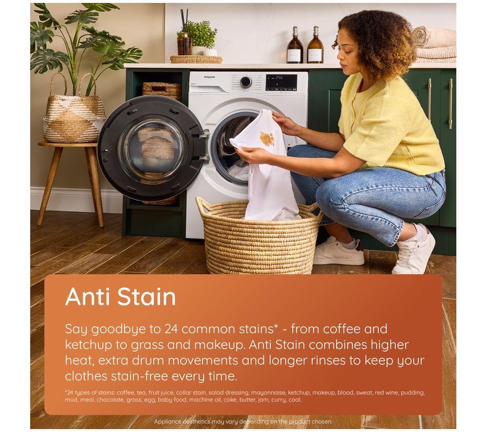 HOTPOINT Fabric Care HB93WWCAREUK WiFi-enabled 9 kg 1400 Spin Washing Machine - White image number 9 of 11