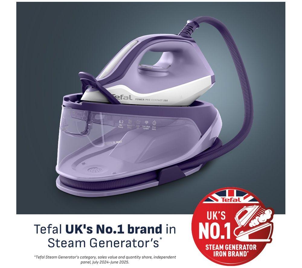TEFAL Power Pro Compact 200 SV6211G0 Steam Generator Iron - Purple image number 2 of 6