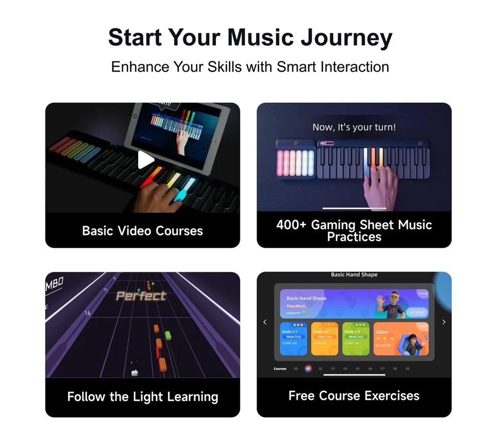 POPUMUSIC PopuPiano Smart Keyboard - Black image number 6 of 9