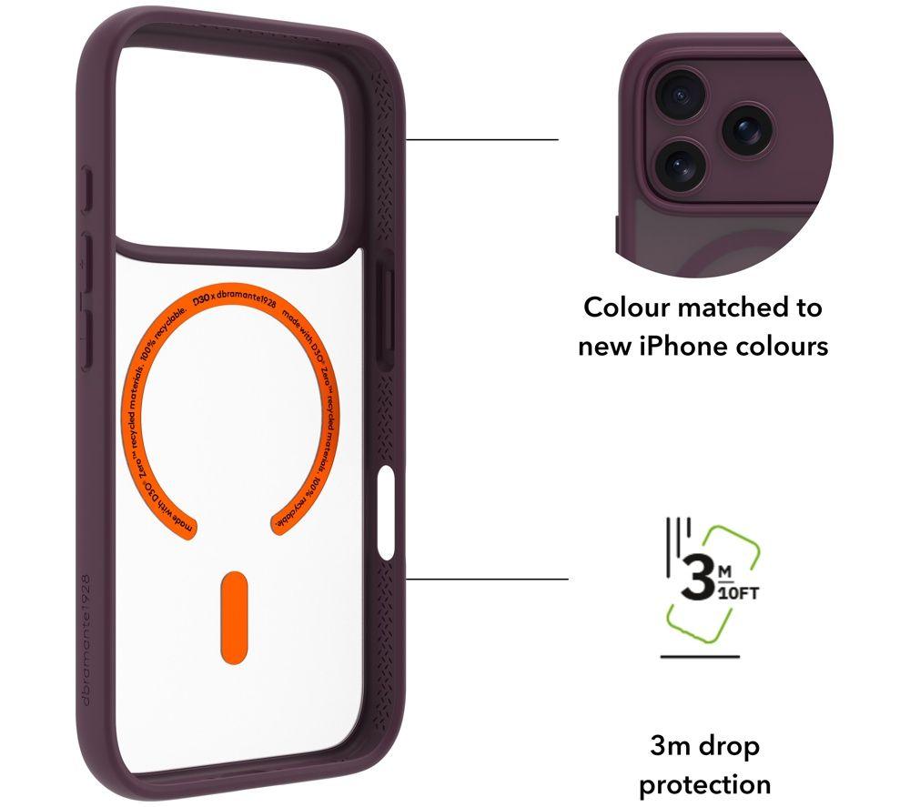 D BRAMANTE Grenen Ultra D3O MS iPhone 18 Pro/17 Pro Case - Burgundy image number 5 of 12