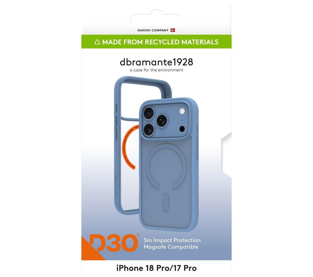 D BRAMANTE Grenen Ultra D3O MS iPhone 18 Pro/17 Pro Case - Clear & Blue image number 8 of 14