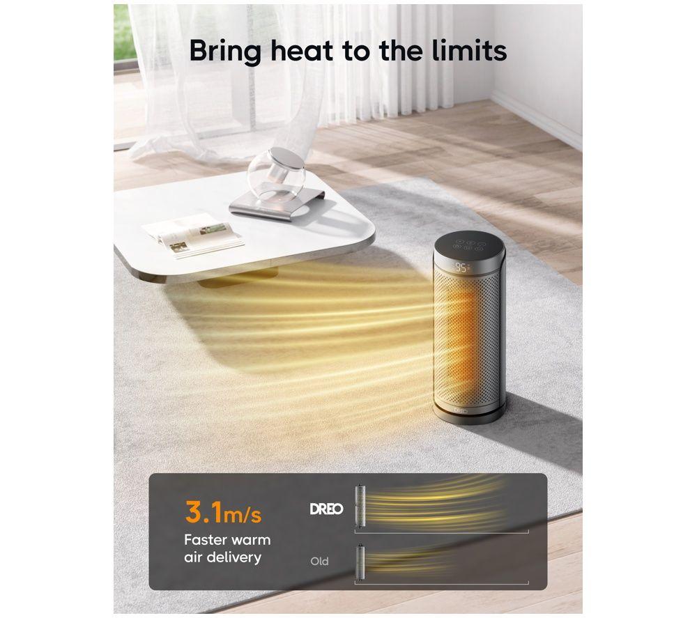 DREO DR-HSH003 Portable Ceramic Fan Heater - Silver image number 3 of 4