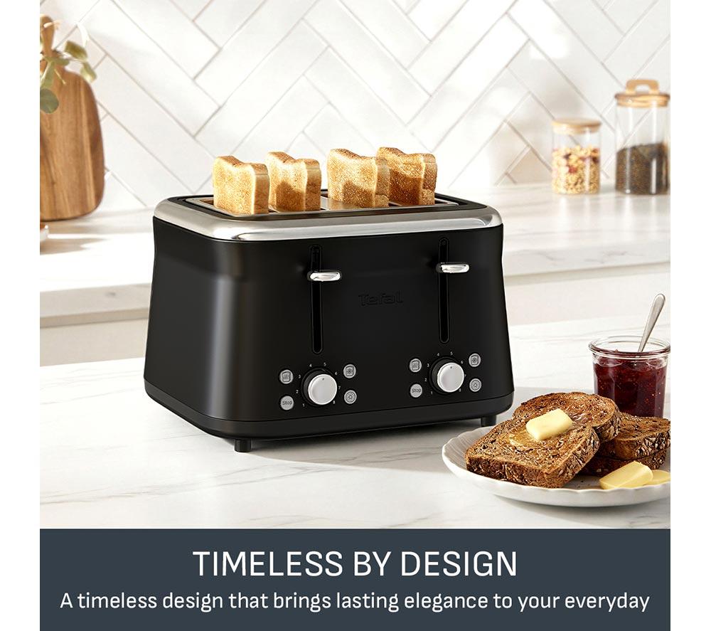 TEFAL Berkshire Collection TF7208G0 4 Slice Toaster - Black image number 2 of 8