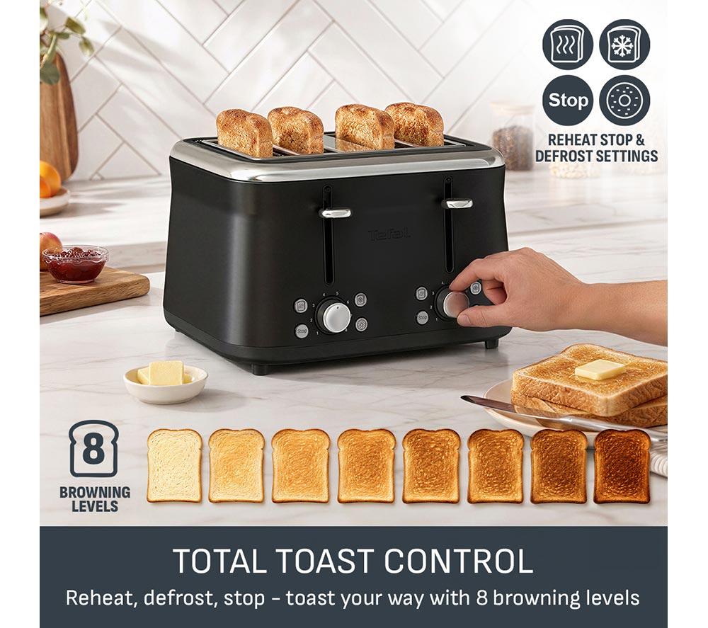 TEFAL Berkshire Collection TF7208G0 4 Slice Toaster - Black image number 4 of 8