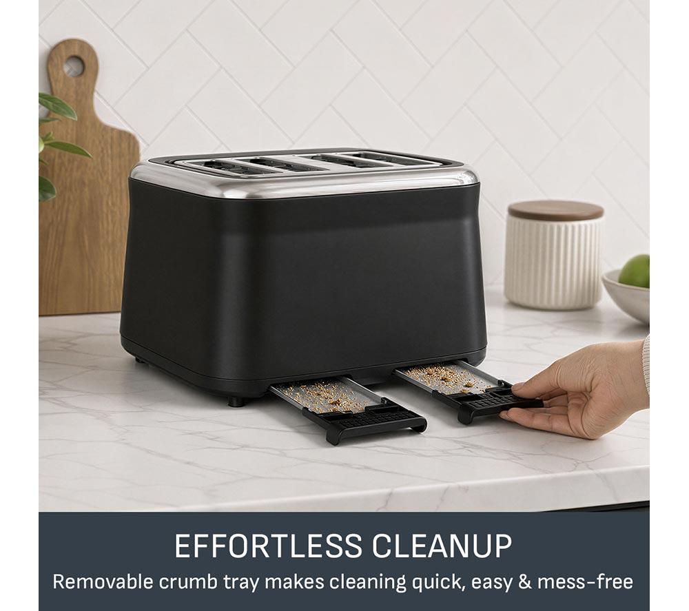 TEFAL Berkshire Collection TF7208G0 4 Slice Toaster - Black image number 5 of 8