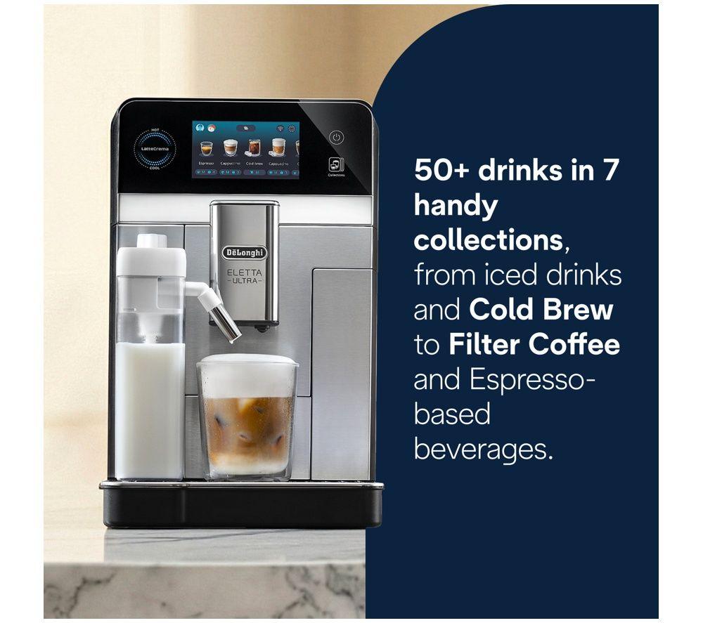 DELONGHI Eletta Ultra CAM460.85.MB Smart Bean to Cup Coffee Machine &ndash; Silver & Black image number 3 of 5