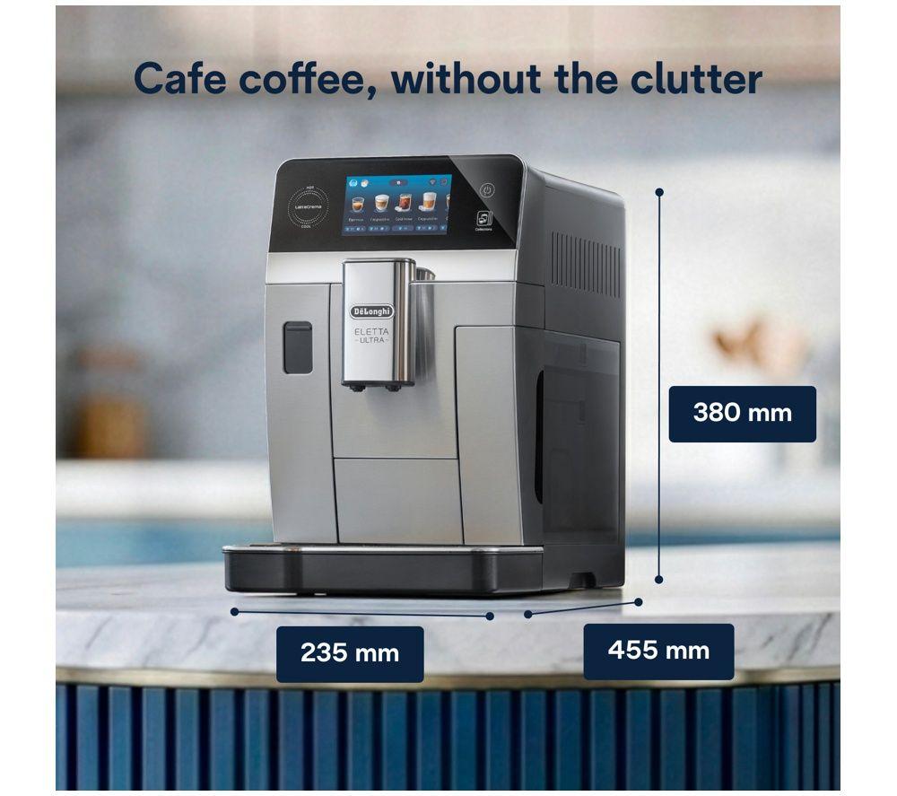 DELONGHI Eletta Ultra CAM460.85.MB Smart Bean to Cup Coffee Machine &ndash; Silver & Black image number 5 of 5
