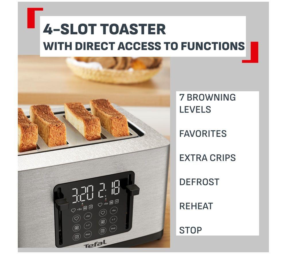 TEFAL Selection TF650DG0 4-Slice Toaster - Silver image number 7 of 8